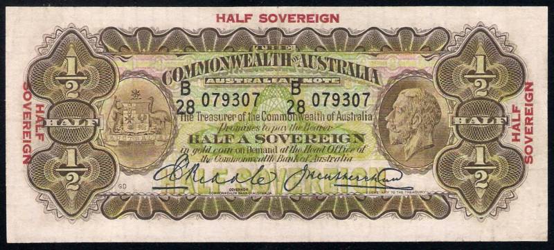 Australian Half Sovereign - Ten Shillings banknote 1927 King George V