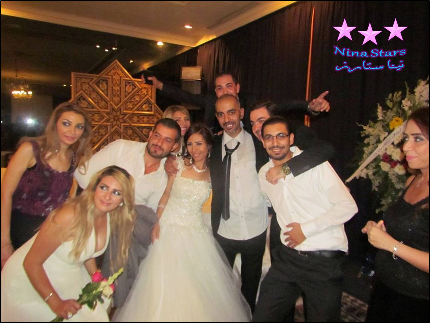 نينا ستارز Nina Stars صور الإعلامية السورية يارا صالح وزوجها الإعلامي منتصر عشماوي في حفل زفافهما