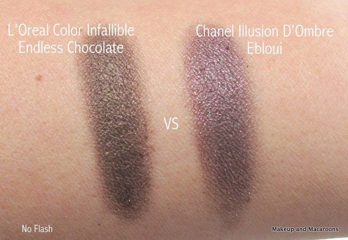 Makeup and Macaroons: Chanel Illusion D'Ombre vs L'Oreal Color Infallible
