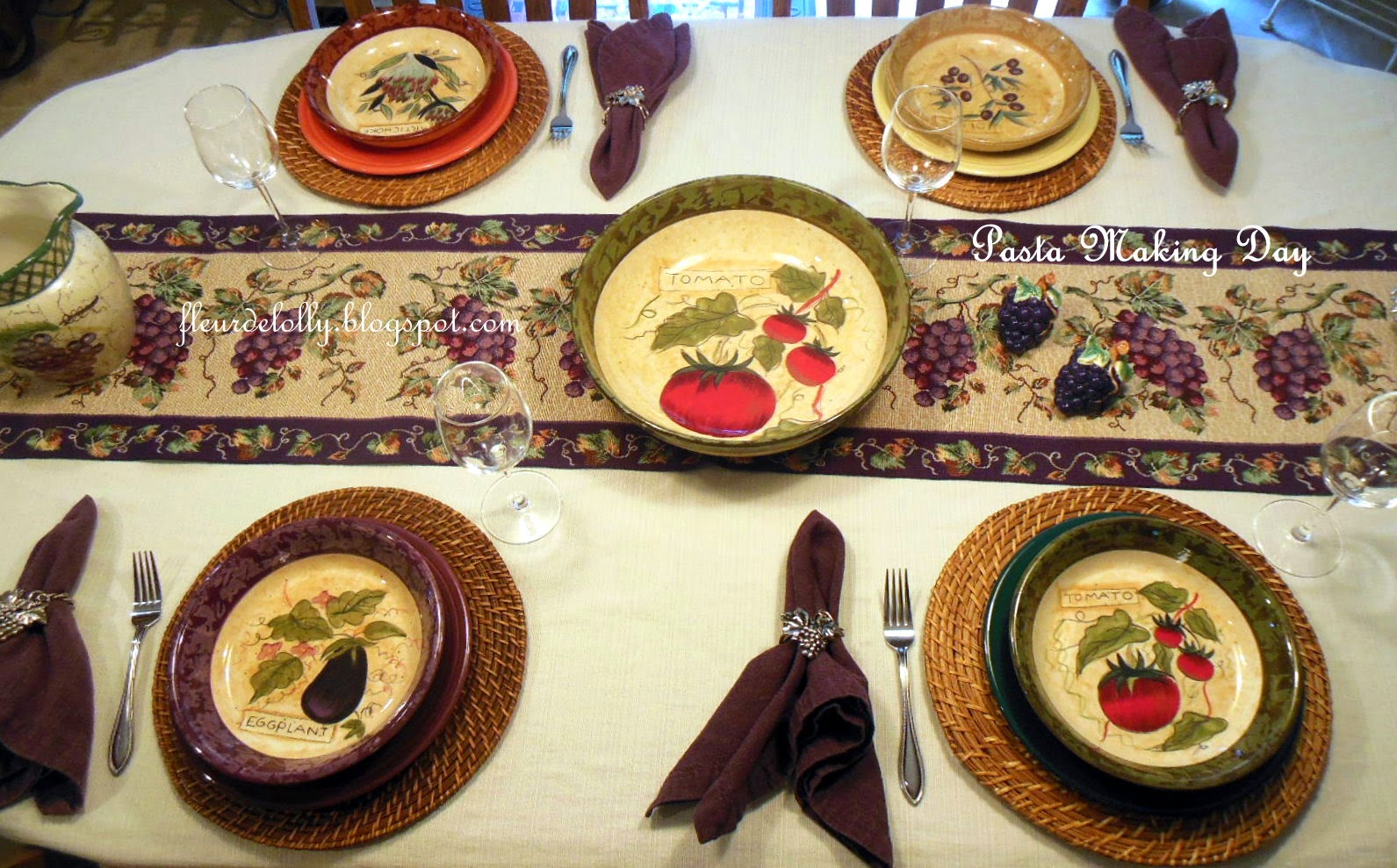 Fleur de Lolly Table Setting for Pasta Making Day
