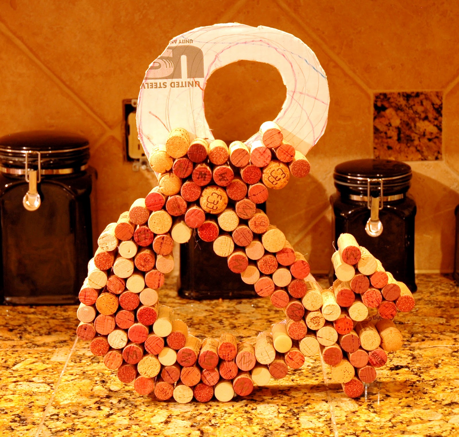 The Turquoise Piano Hey Girl. Wine Cork Art