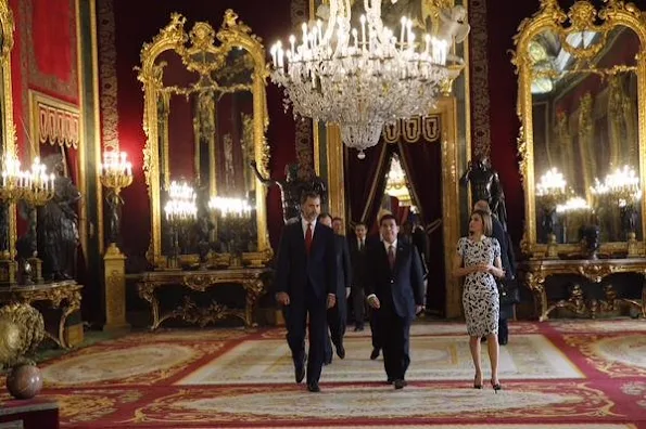 King Felipe VI of Spain and Queen Letizia of Spain receives President of Paraguay Horacio Manuel Cartes Jara 