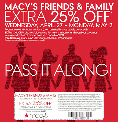 25 friends and family macys coupon