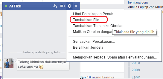 Cara mengirim file di fb Cara mengirim file di fb