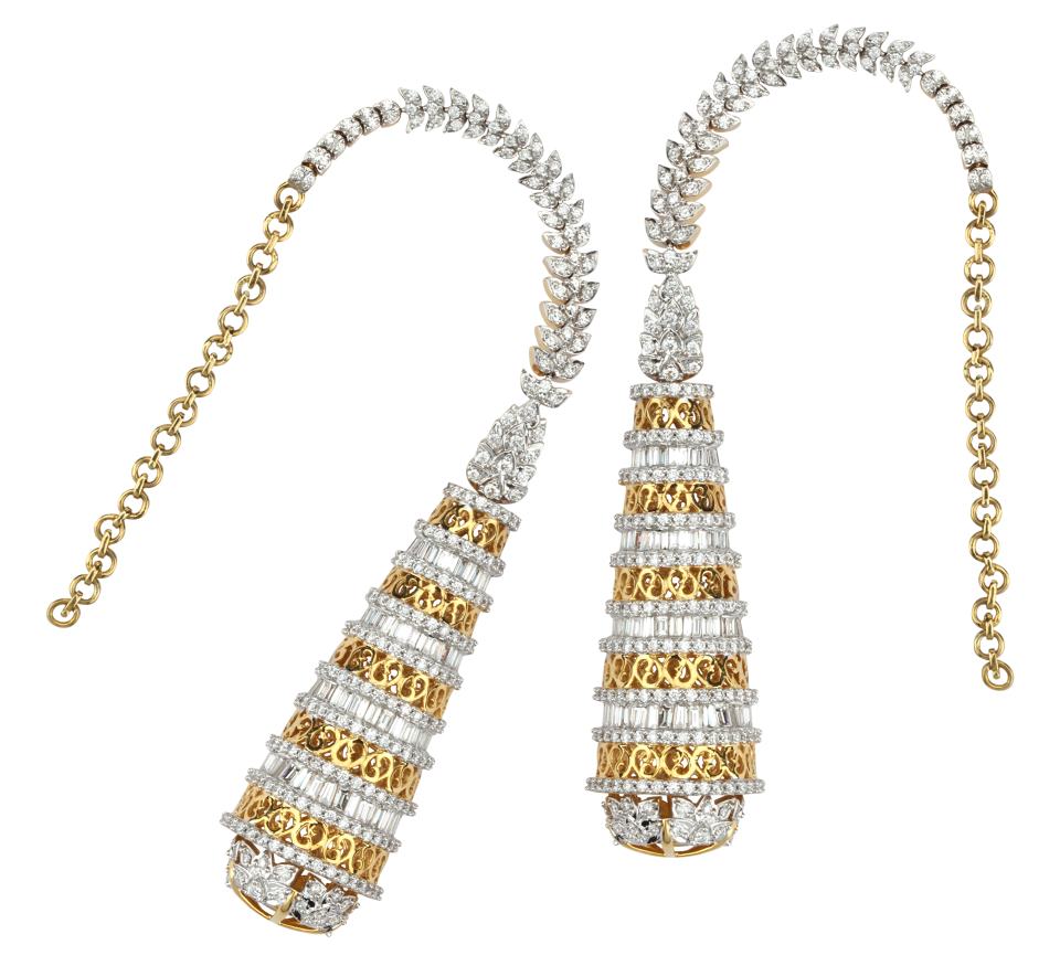 Indian Jewellery and Clothing Diamond jhumkas from Orra jewellery