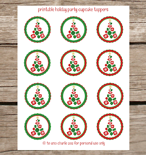 Printable Christmas Party Cupcake Toppers