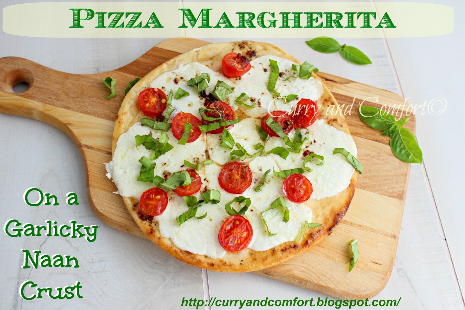Kitchen Simmer Pizza Margherita on a Garlicky Naan Crust