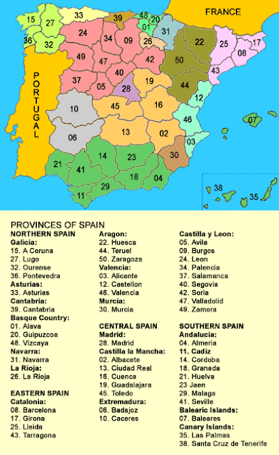 Mapa de España por Provincias