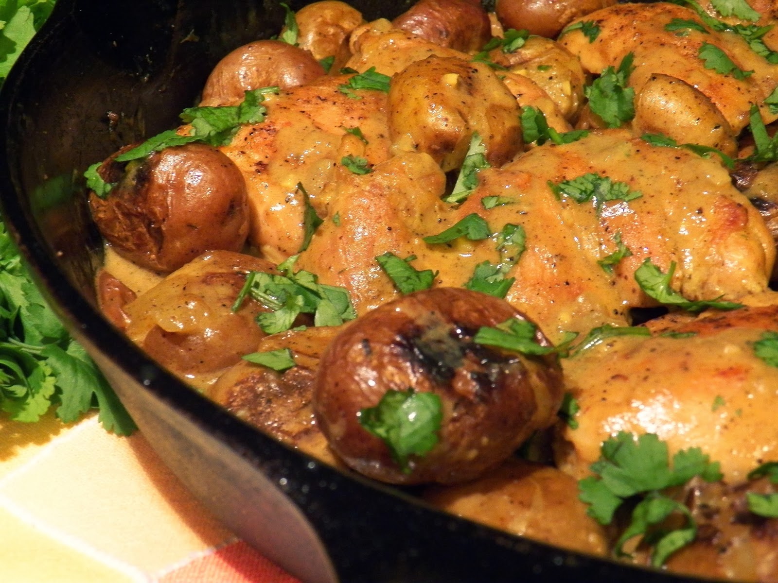 TURMERIC CHICKEN AND CRACKED BABY POTATOES In Good Flavor Great