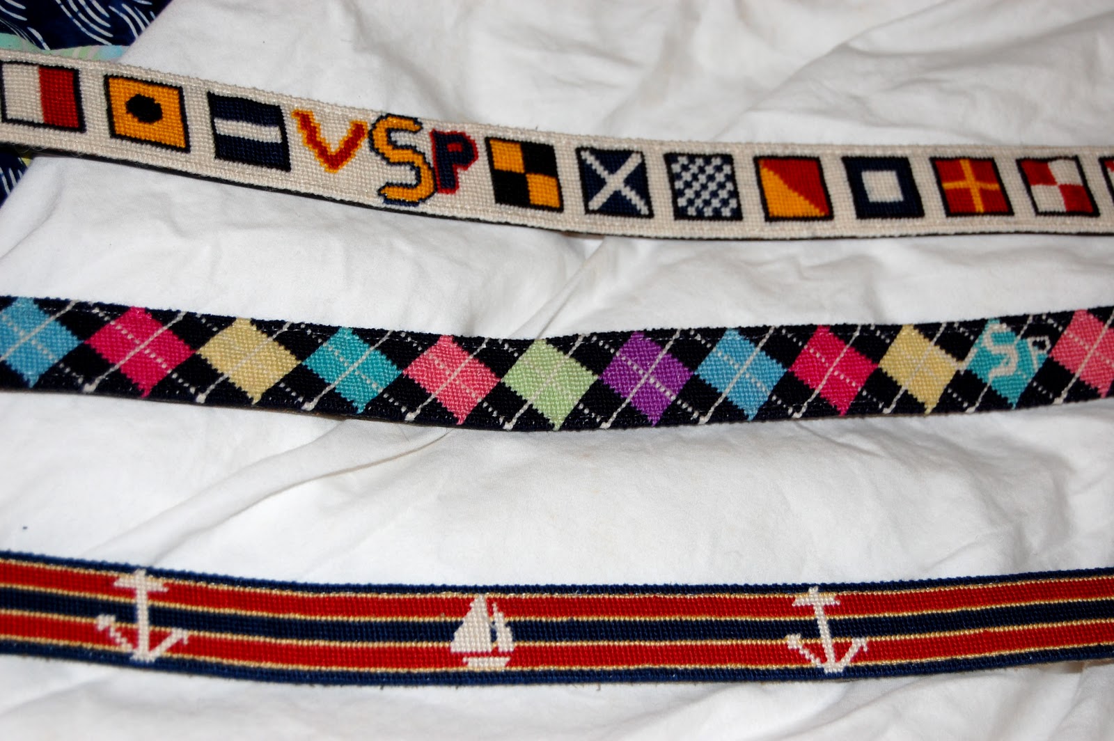 {Needlepoint Belts} Guest Post by LITTLE V! Carly the Prepster