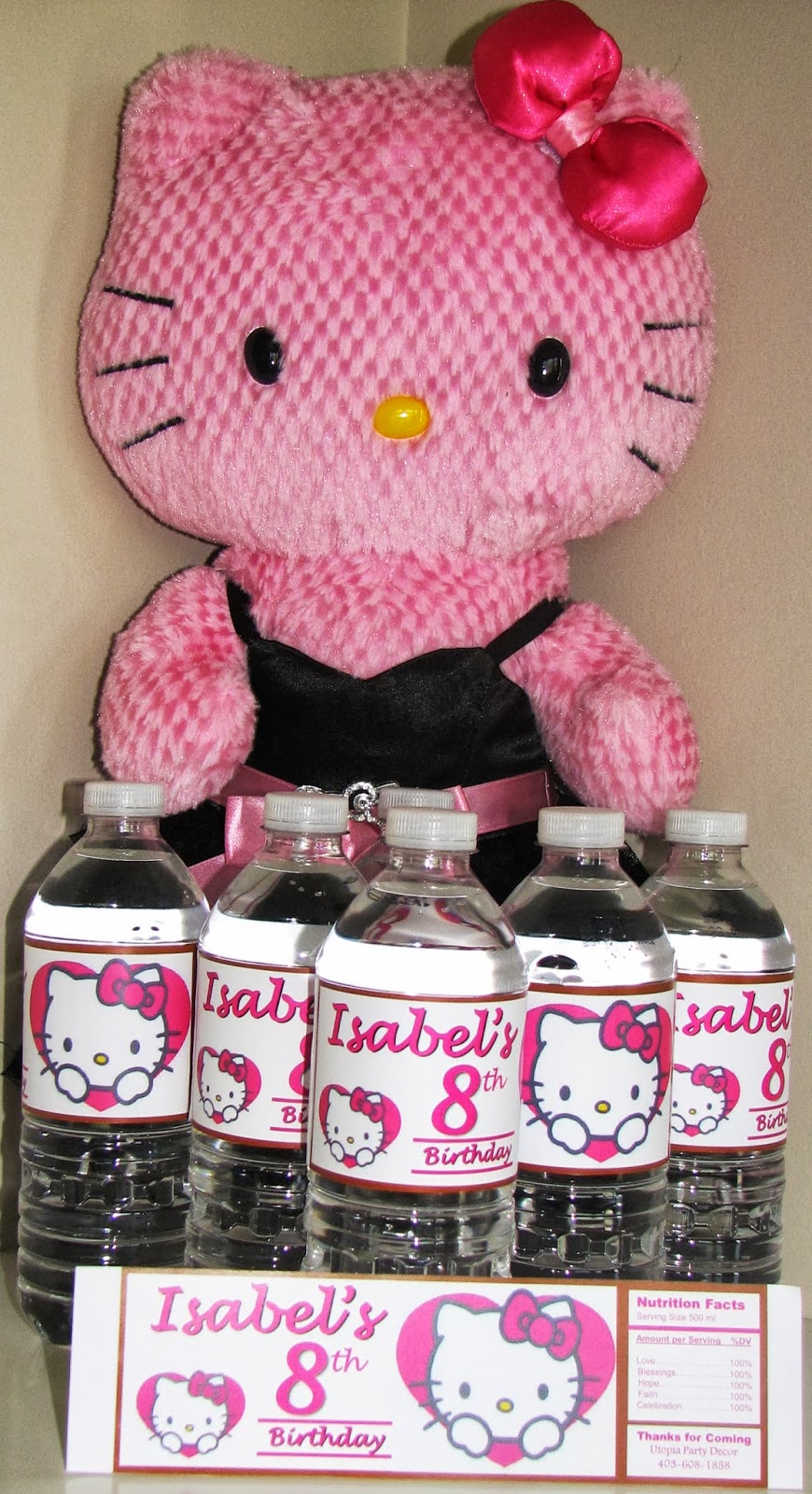 Utopia Party Decor *** Hello Kitty Water Bottle Labels
