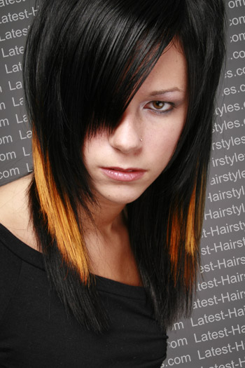 The frosted tip look goes well with medium emo length hair,