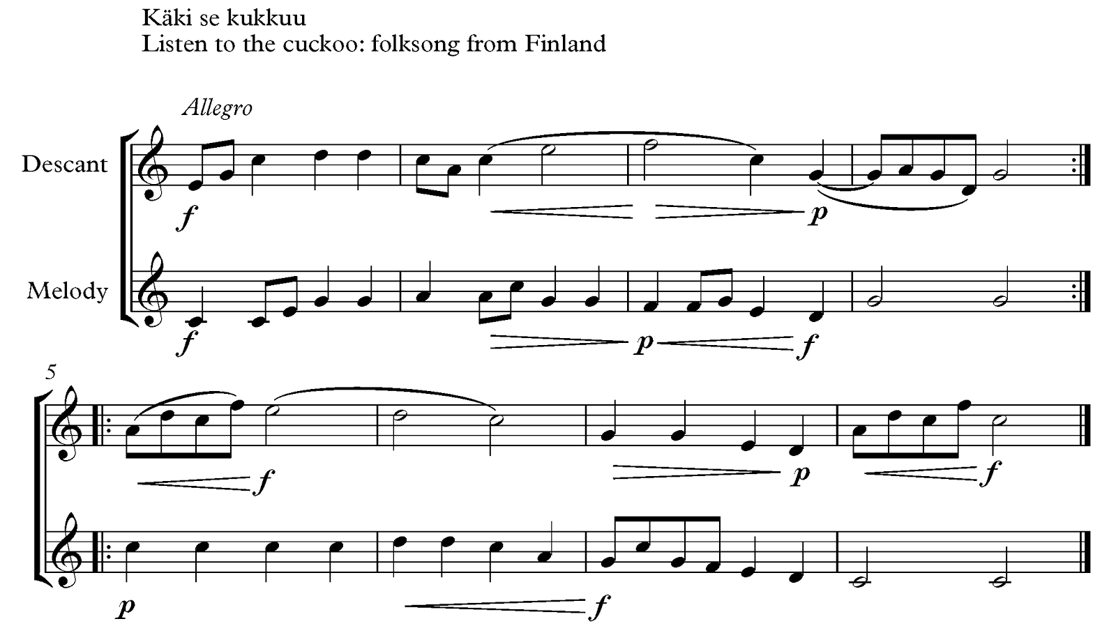 Russell's OCA Music Composition 1 Project 9 Descants