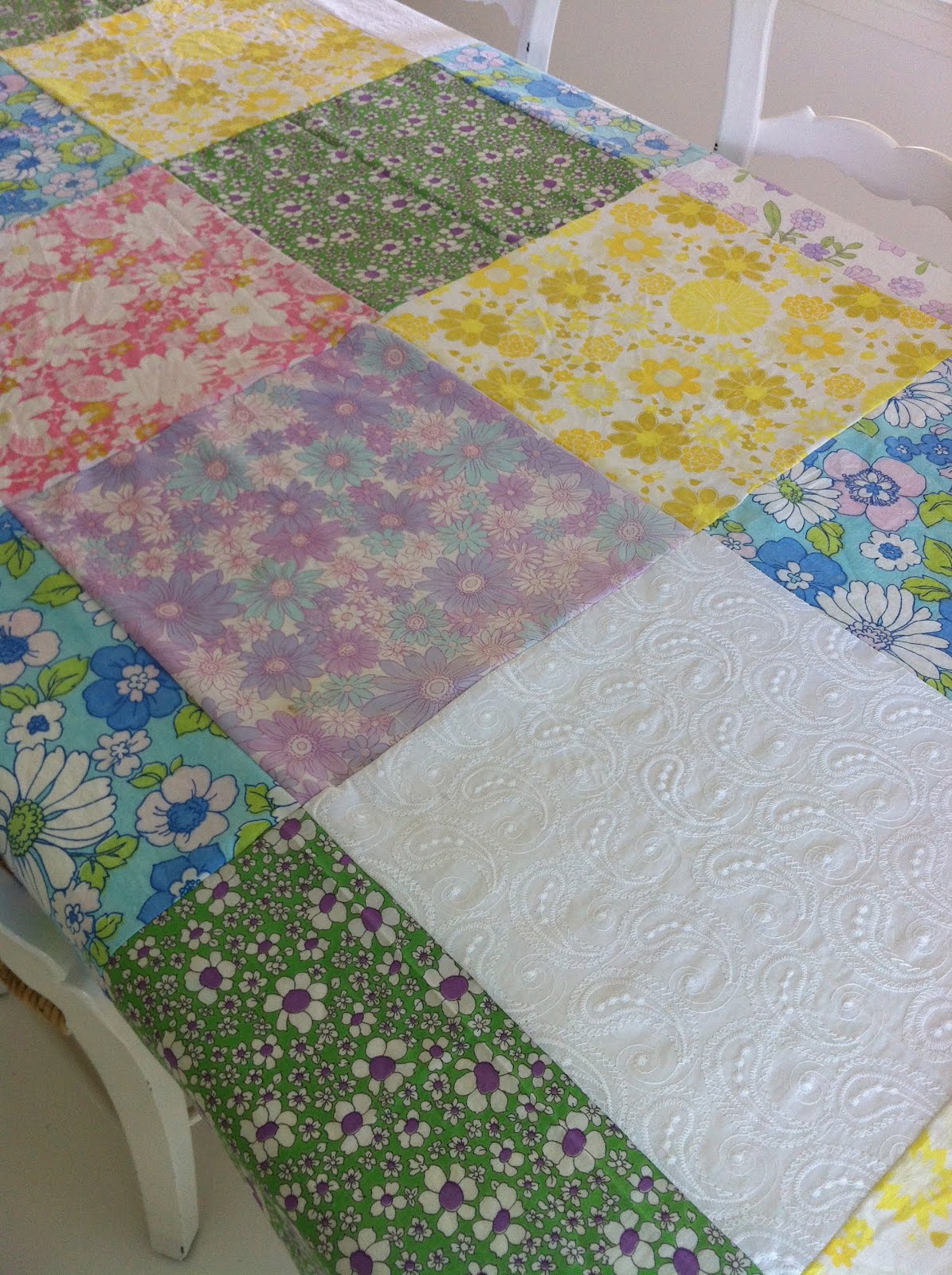 Lilies for Kate patchwork tablecloth