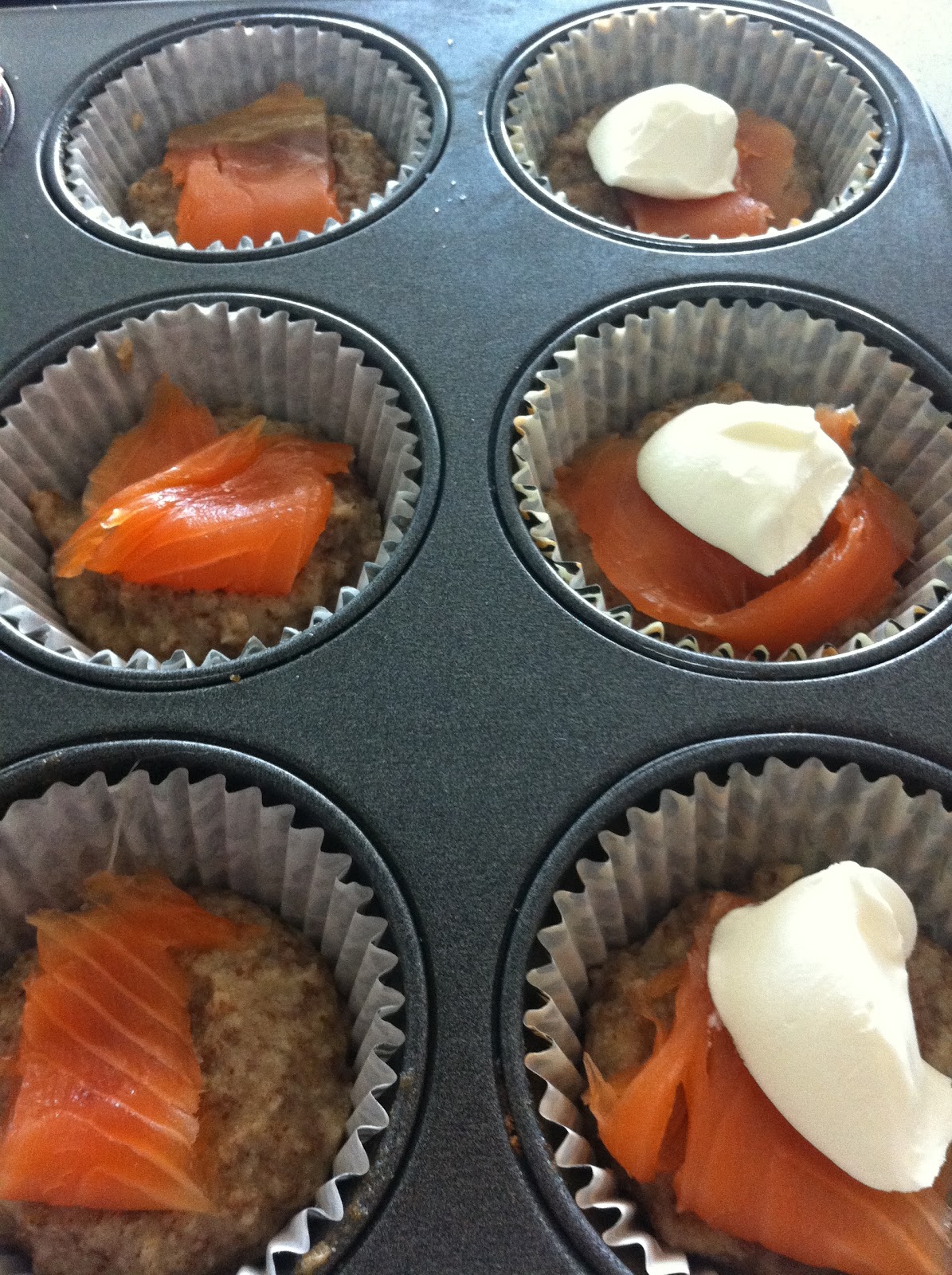Crumbs' Trail....... LCHF style LCHF Smoked Salmon Cream Cheese Muffins