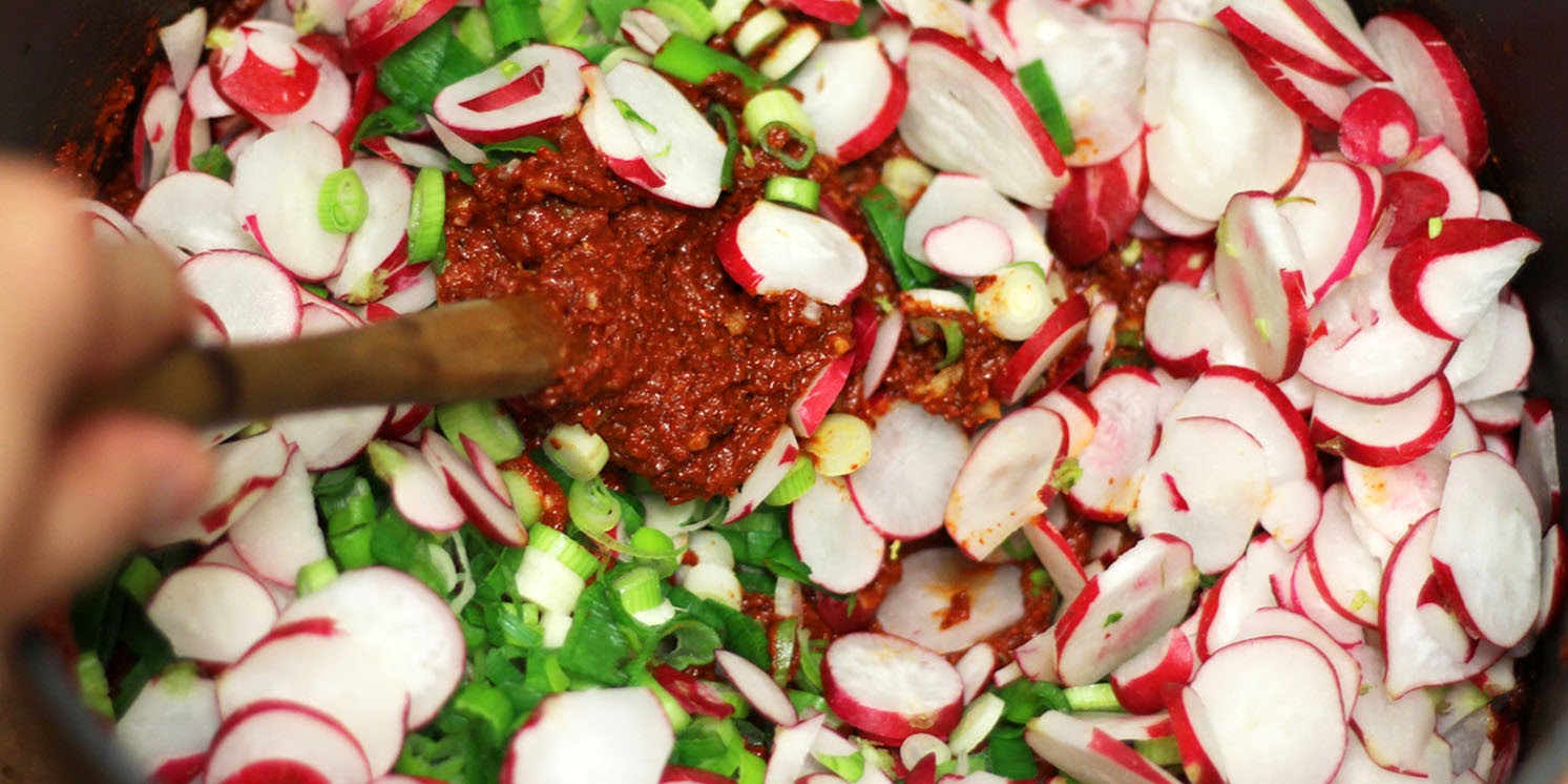 FEAST to the world Brussels Sprouts And Radish Kimchi