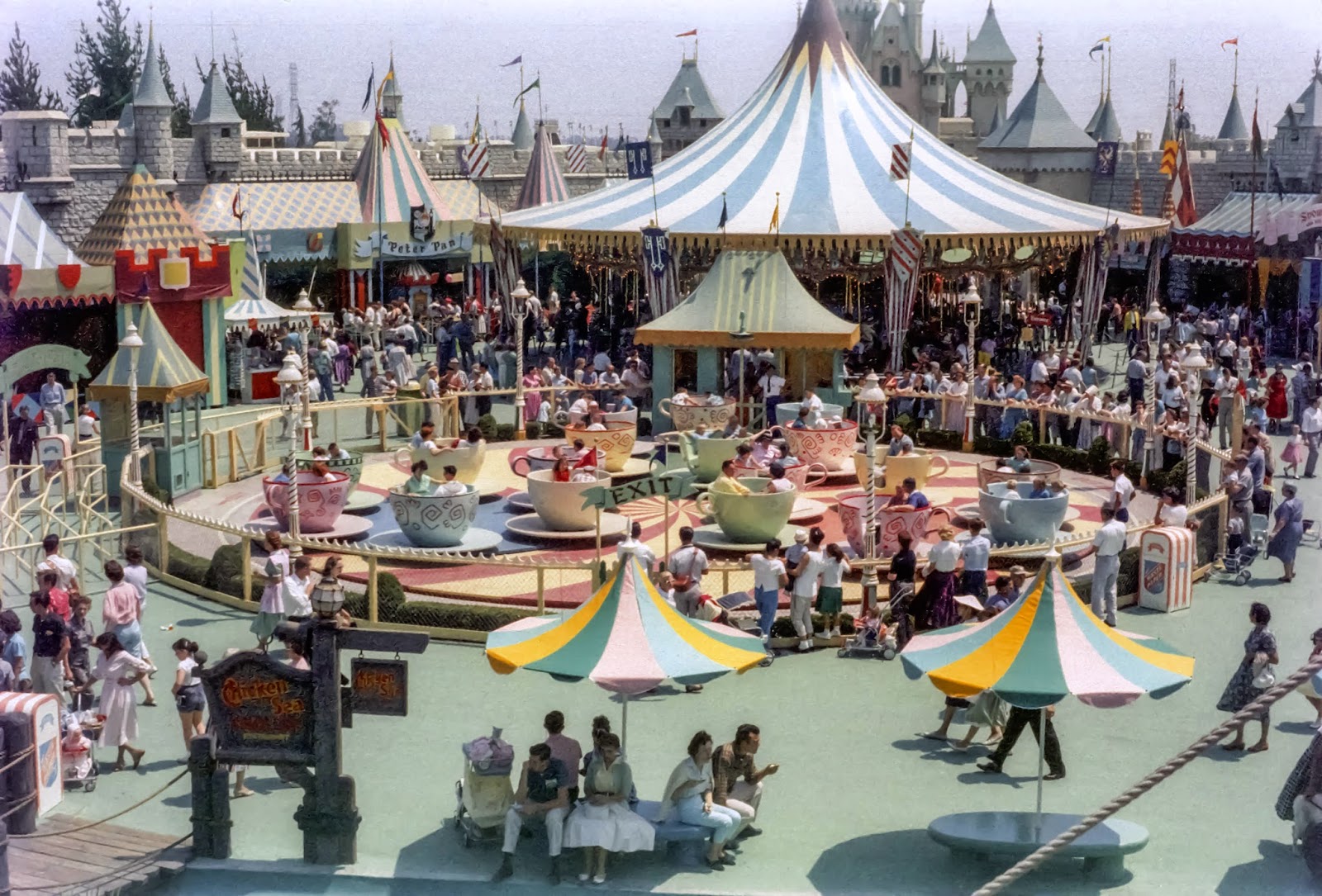 MickeyPhotos Disneyland's Fantasyland from 1958 Tea Cups, Carousal