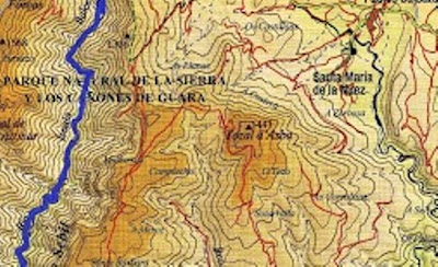 SITUACIÓN DEL TOZAL DE ASBA, LUGAR ELEGIDO PARA LOS AQUELARRES EN LA SIERRA DE GUARA.