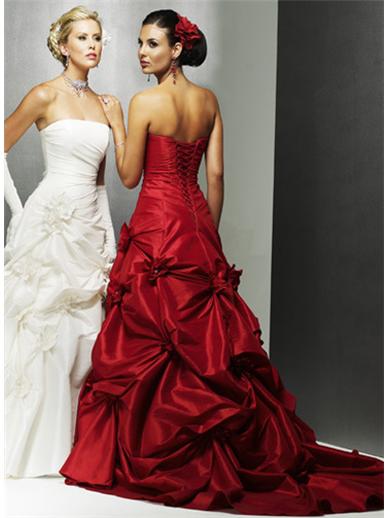 Red and White Wedding dresses design