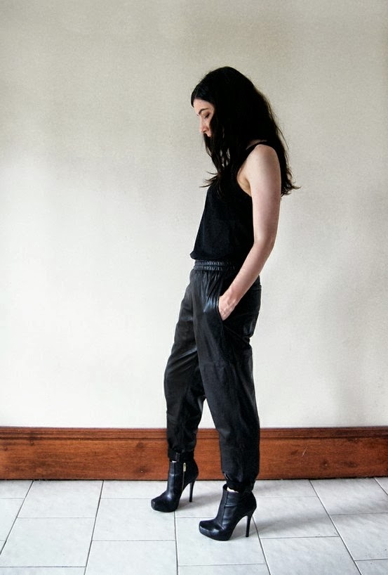 StyleJustEasier Wardrobe must havebaggy leather pants.