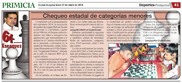 CHEQUEO ESTADAL DE CATEGORÍAS MENORES CHEQUEO ESTADAL DE CATEGORÍAS MENORES