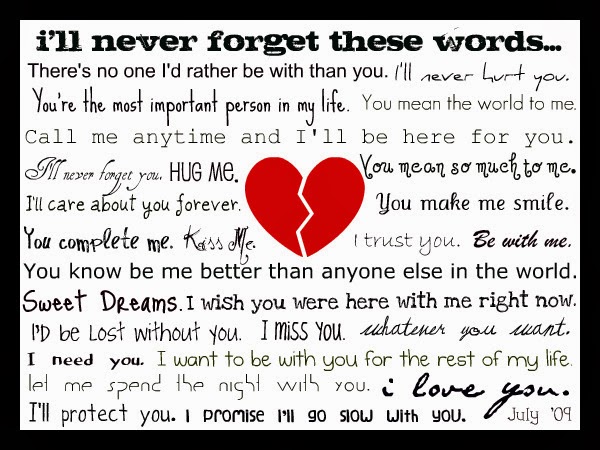 My Thoughts....: Never take love for granted. True love is giving not