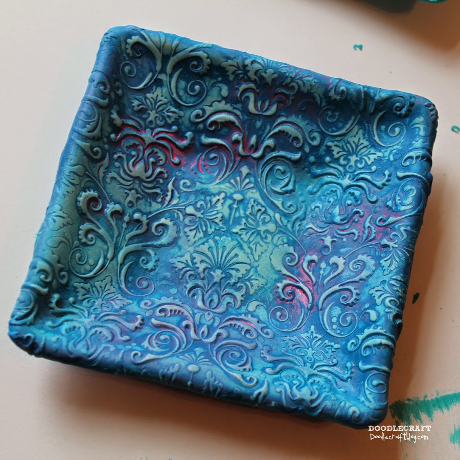 Doodlecraft Damask Polymer Clay Jewelry Dishes!
