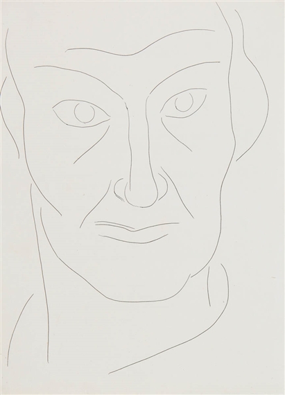 A BEAUTIFUL CALIGRAPHIC DRAWING OF BAUDELAIRE BY MATISSE