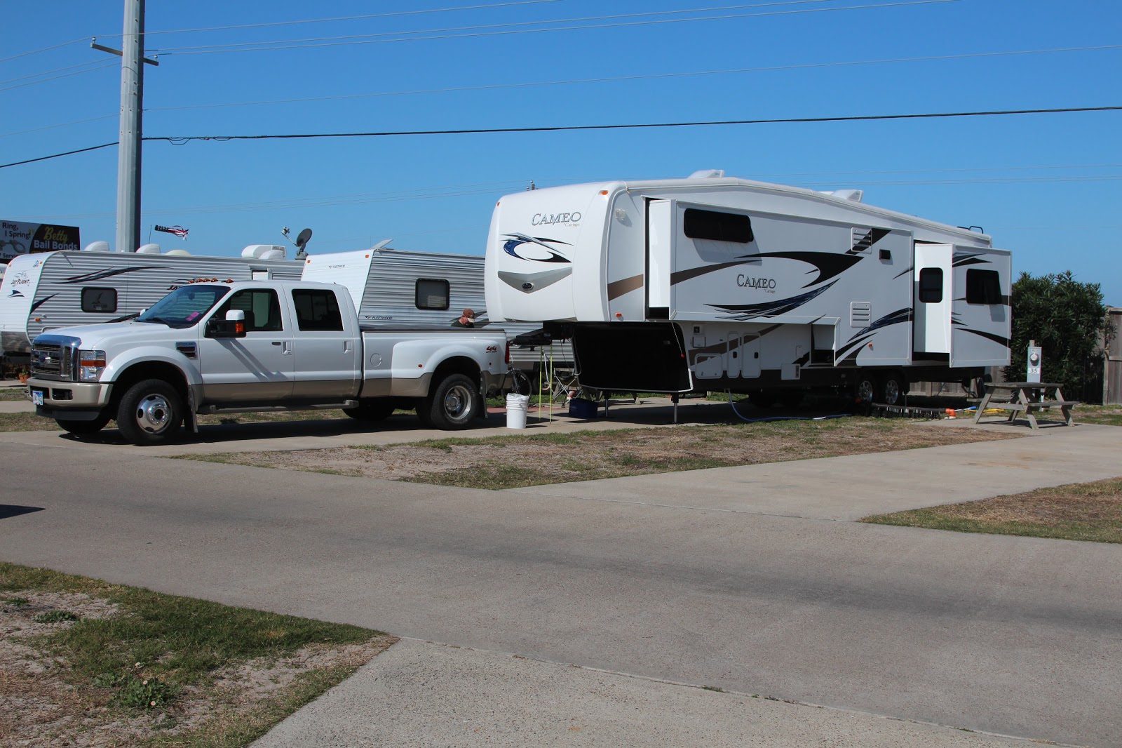 Alfreda and Dave's Travels Pioneer Village RV Park, Port Aransas, Tx.