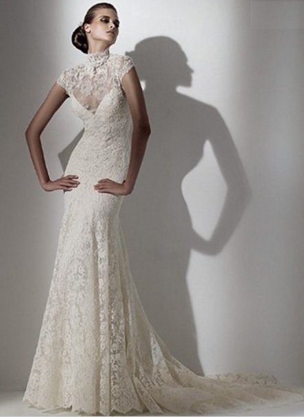 lace slim wedding dress 2016