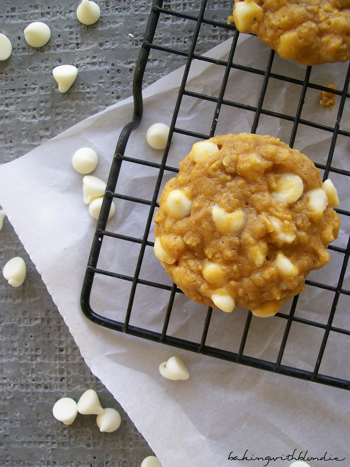 Pumpkin and White Chocolate Chip Macadamia Nut Cookies