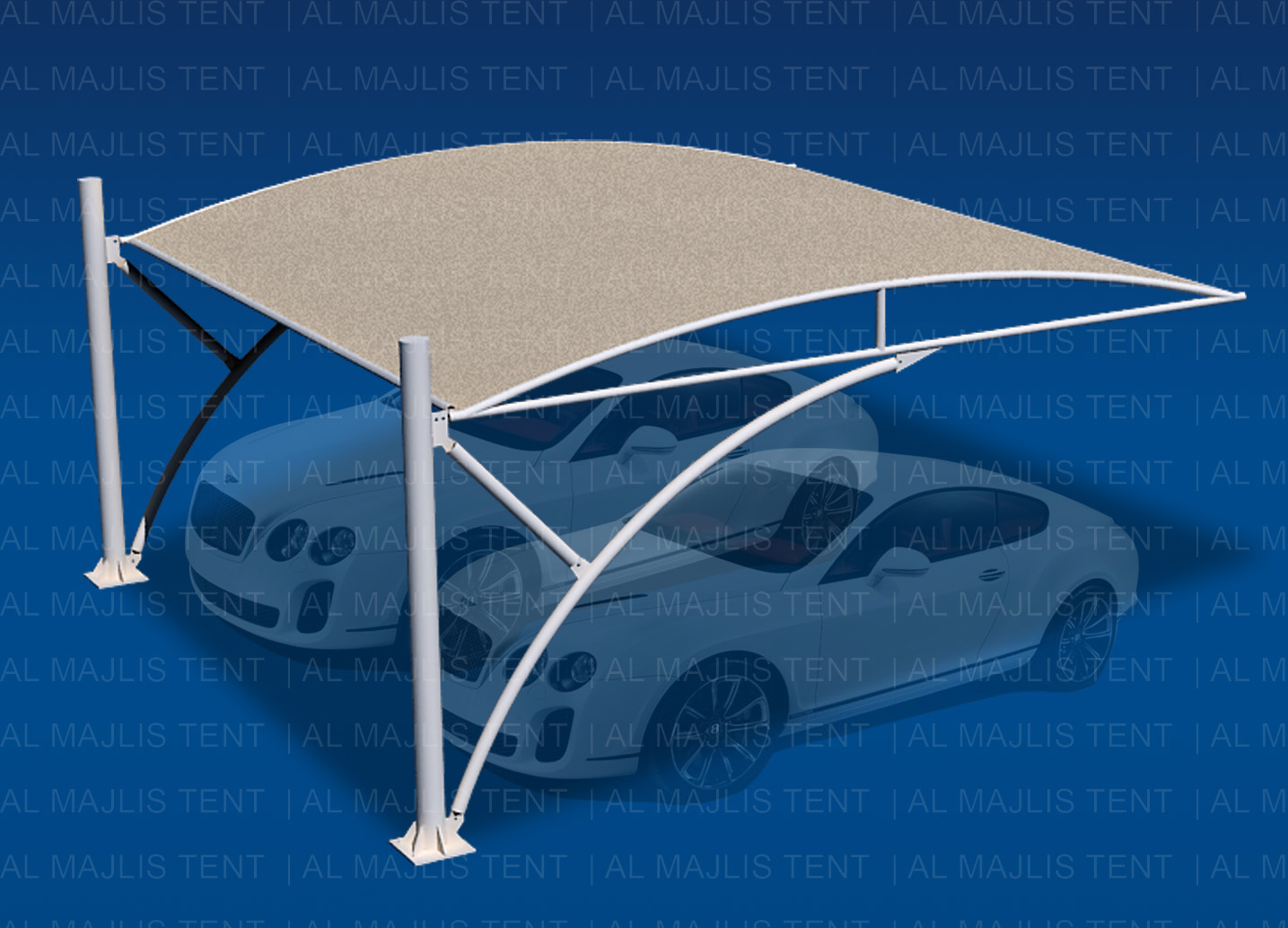 Bottom Support Car Parking Shade in UAE, car parking 