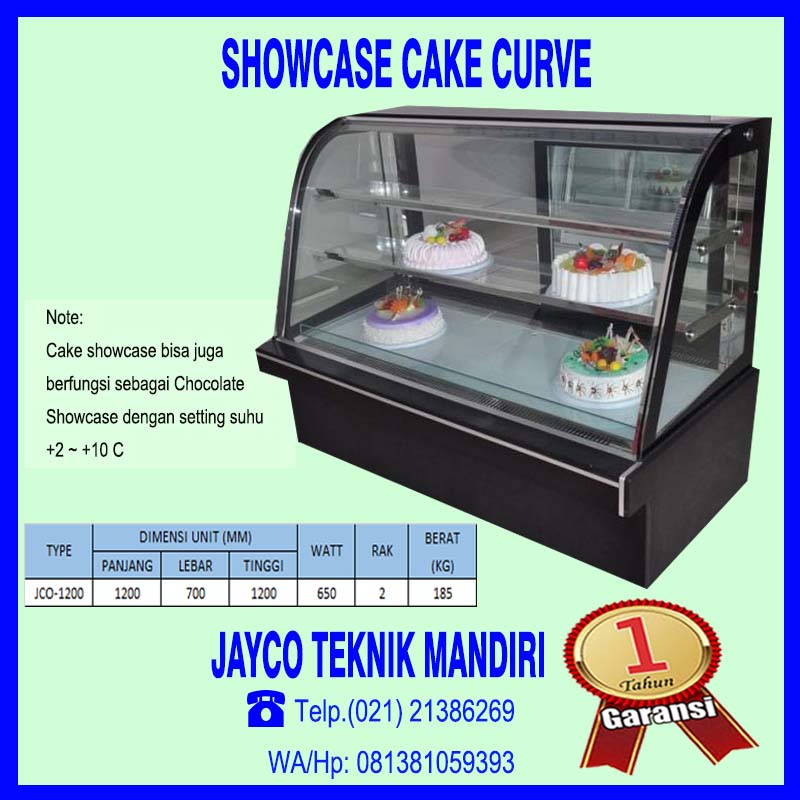 Jual showcase cake curve