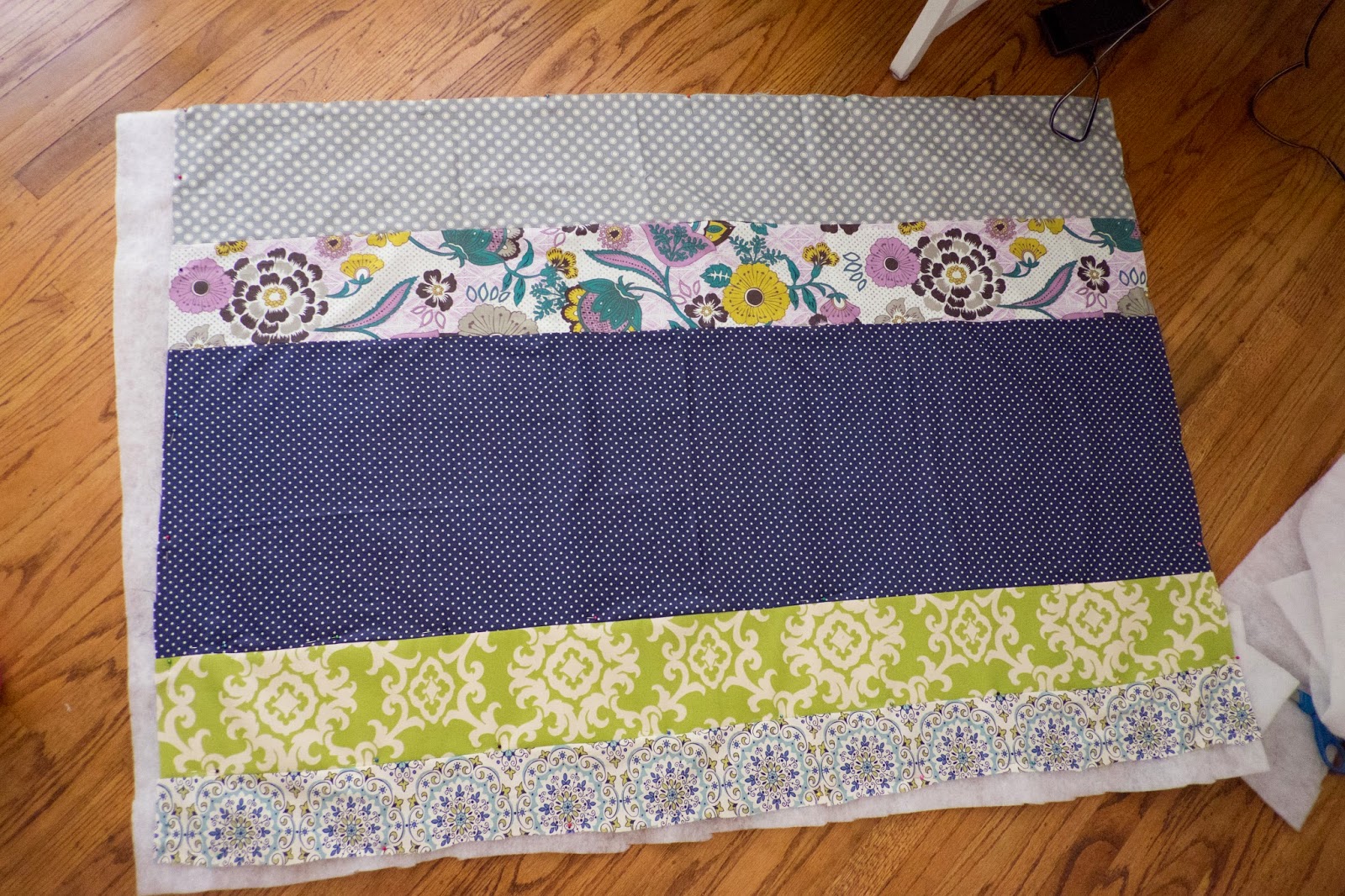 Domestic Fashionista Scrap Fabric Striped Baby Quilt