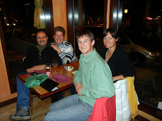 Abi, Patti, Sky and I at dinner in Ashland