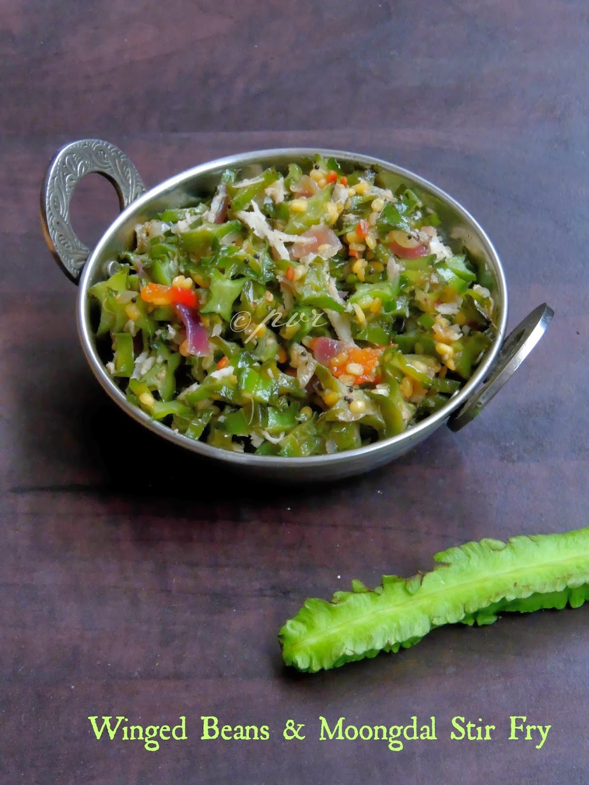 Priya's Versatile Recipes Winged Beans & Moongdal Stir Fry