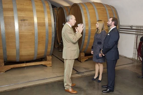 Prince Guillaume, Hereditary Grand Duke of Luxembourg and Stephanie, Hereditary Grand Duchess of Luxembourg visited the Bernard-Massard winery in Grevenmacher