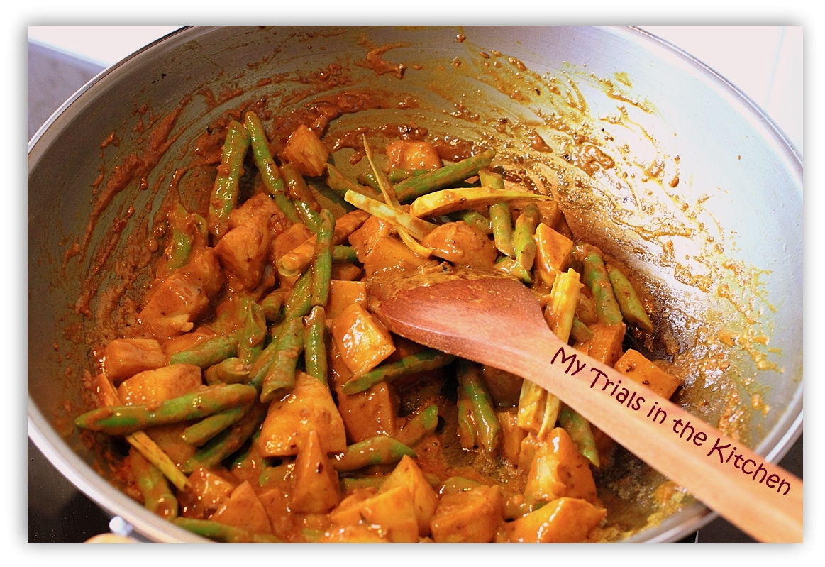 My Trials in the Kitchen Simple Dry Potatoes Curry with Long Beans