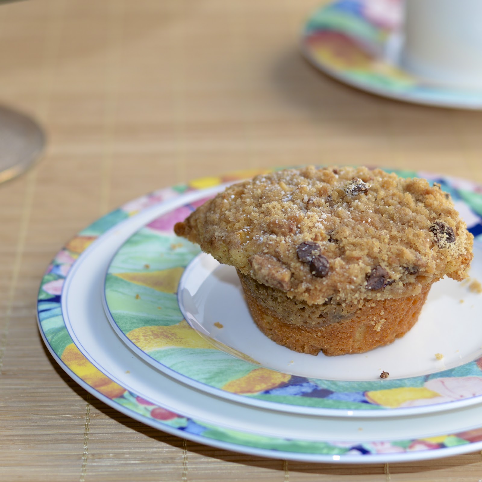 Coffee Cake Muffins with Chocolate Chips and Toasted Pecans Virtually