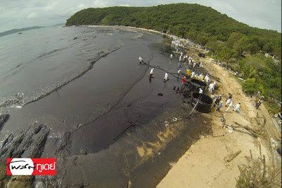 Koh Samed beaches with oil spill