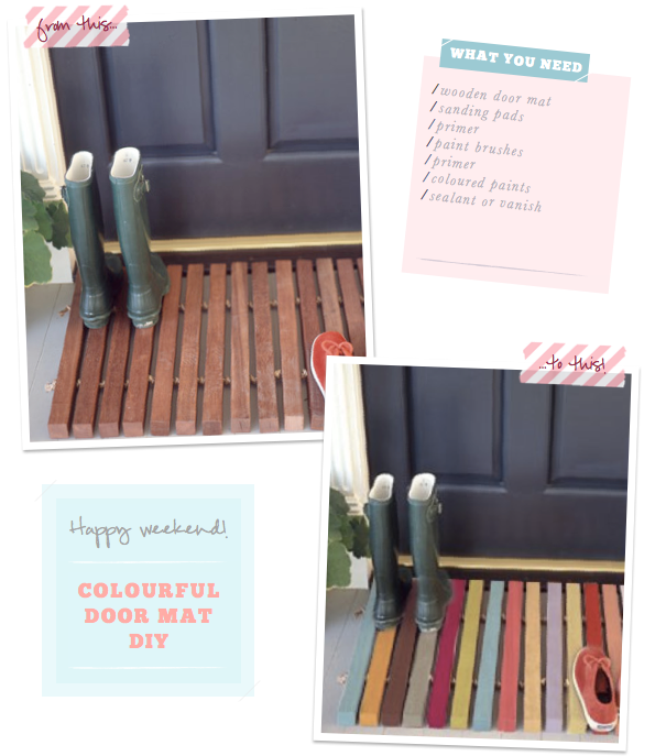 Bright.Bazaar Happy Weekend Colourful Door Mat DIY