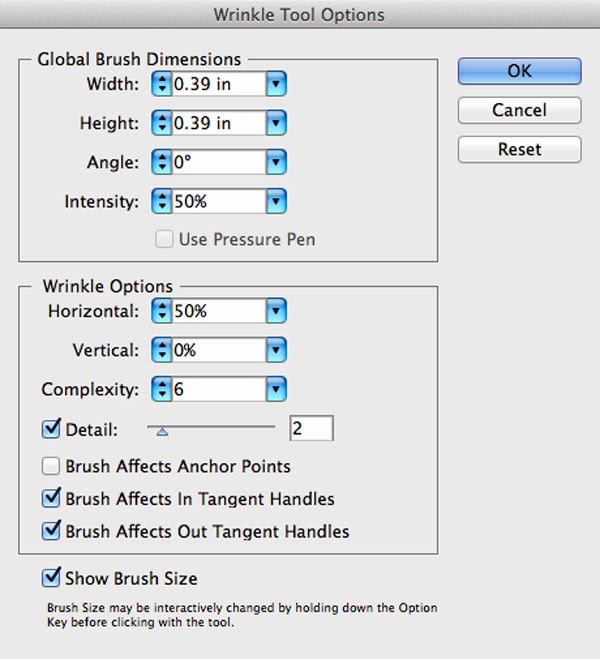wrinkle tool in illustrator screen shot wrinkle tool in illustrator screen shot