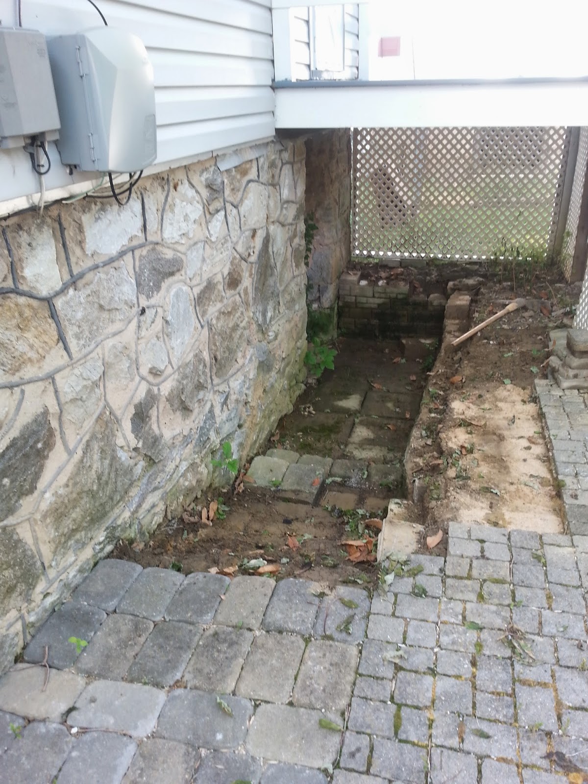 Custom Stoneworks & Design Inc. New basement steps and retaining wall
