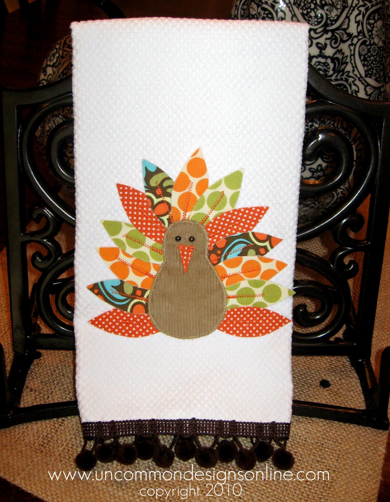 Give Thanks….. { Appliqued Turkey Towel } Designs