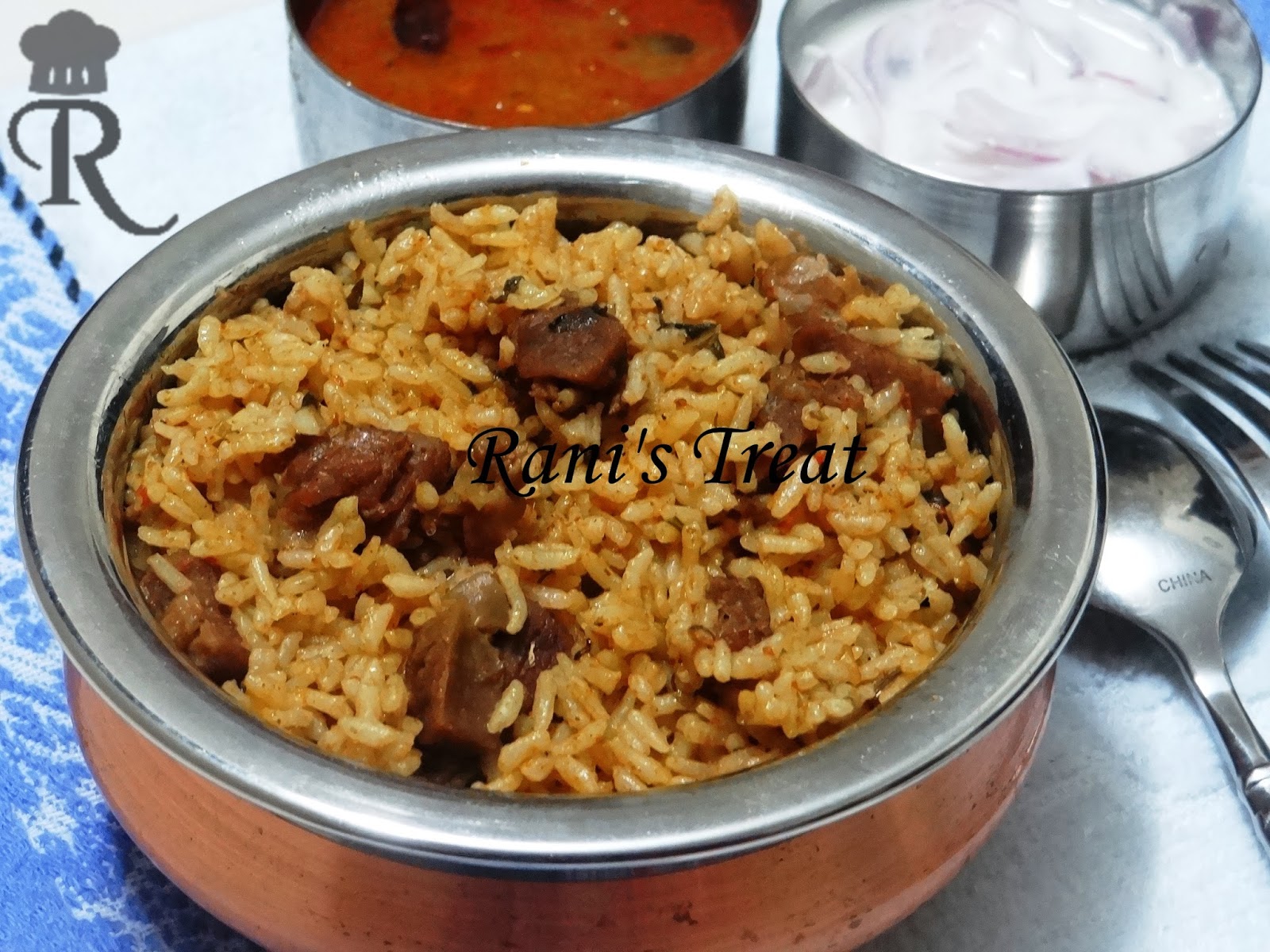 Rani's Treat Mutton Biryani / Goat Biryani (Seeraga Chamba Mutton Biryani)