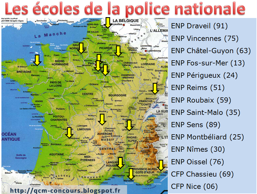 QCMCONCOURSGRATUITS Les écoles de la police nationale en France