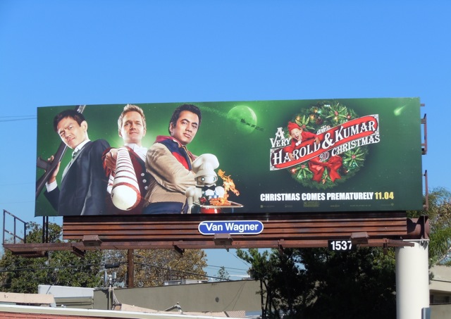 Harold & Kumar Christmas 3D billboard