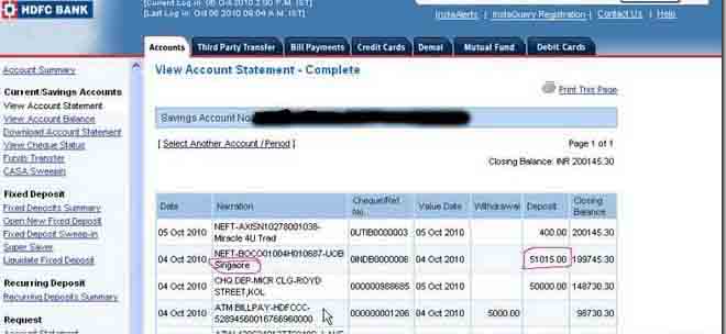 Hdfc Bank Statement