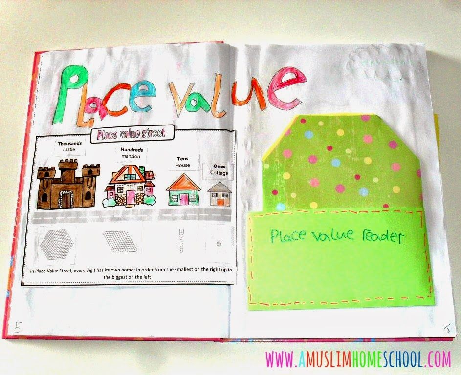 Place Value Houses interactive math note book