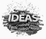 Word cloud around the word IDEAS